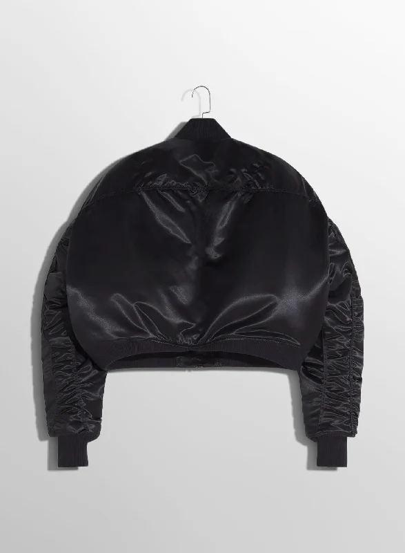 black satiny bomber jacket