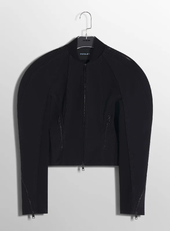 black sculptured scuba jacket