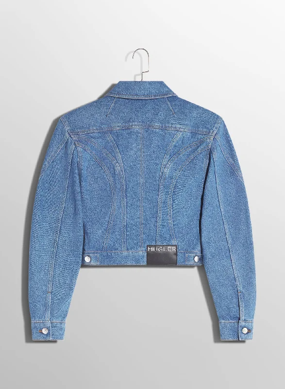 bi-tone blue denim jacket