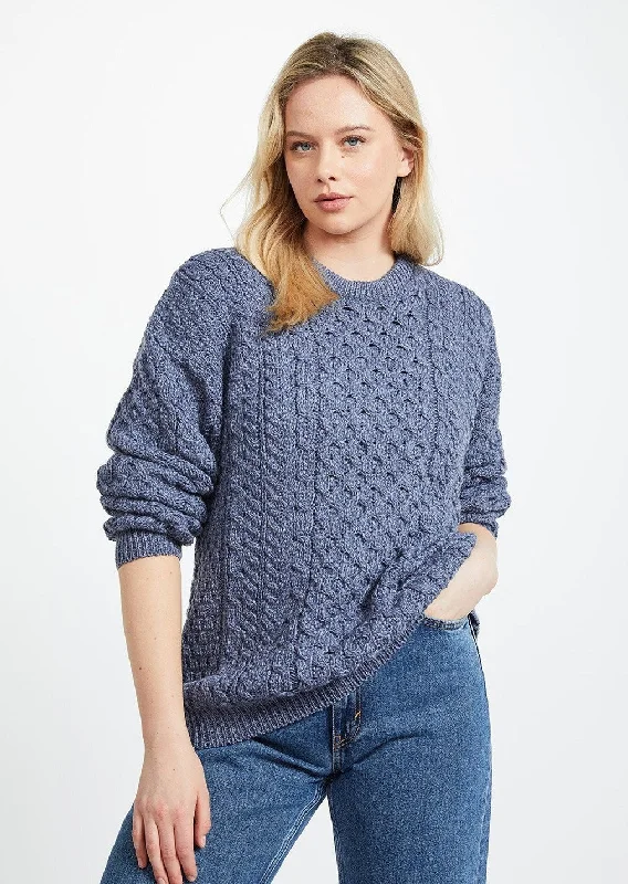 Inisheer Traditional Ladies Aran Sweater | Denim