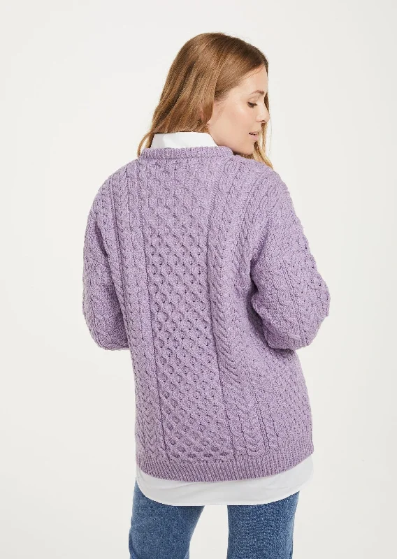 Inisheer Traditional Ladies Aran Sweater | Lavender