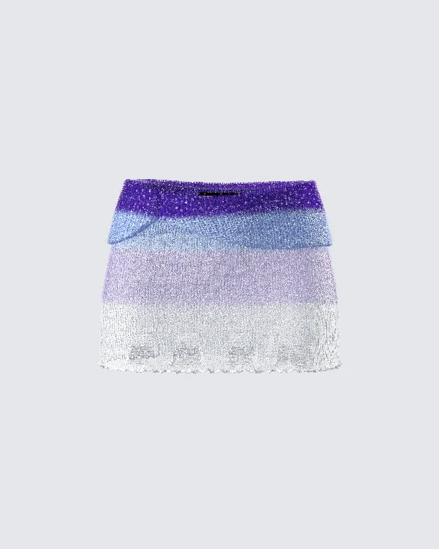 Vanessa Purple Sequin Knit Skirt