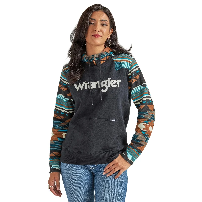 Wrangler Ladies Retro Punchy Black Pullover Hoodie