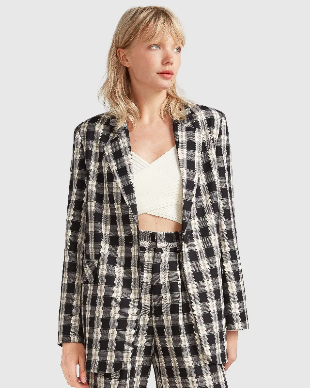 Love & Mercy Checked Blazer - Black Check