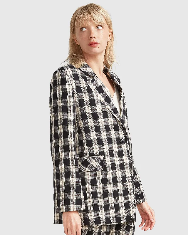 Love & Mercy Checked Blazer - Black Check