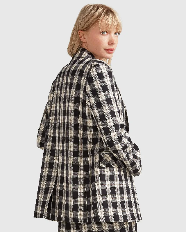 Love & Mercy Checked Blazer - Black Check