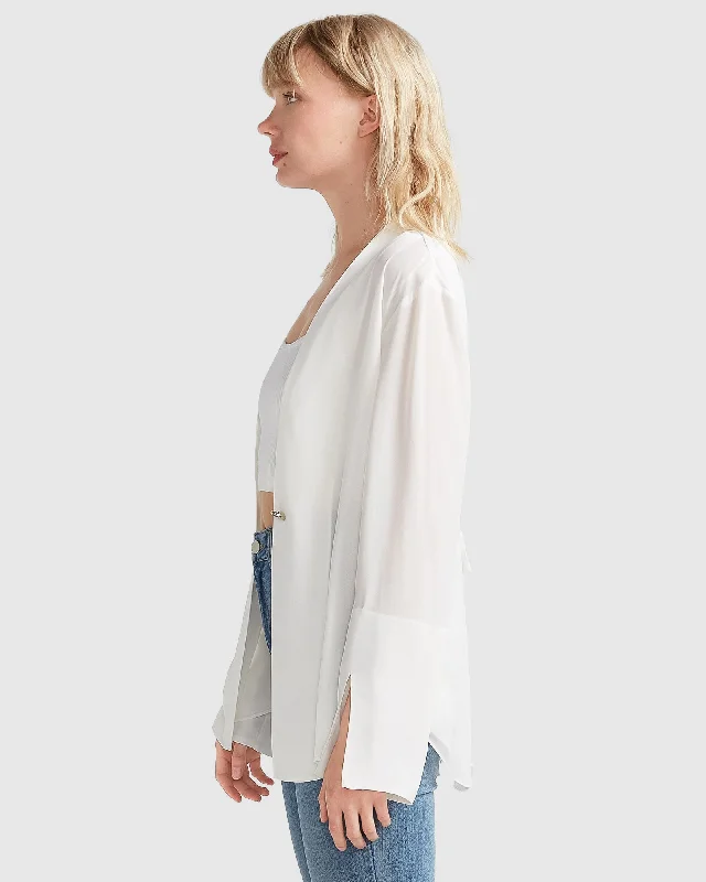 Sheer Genius Lightweight Blazer - White