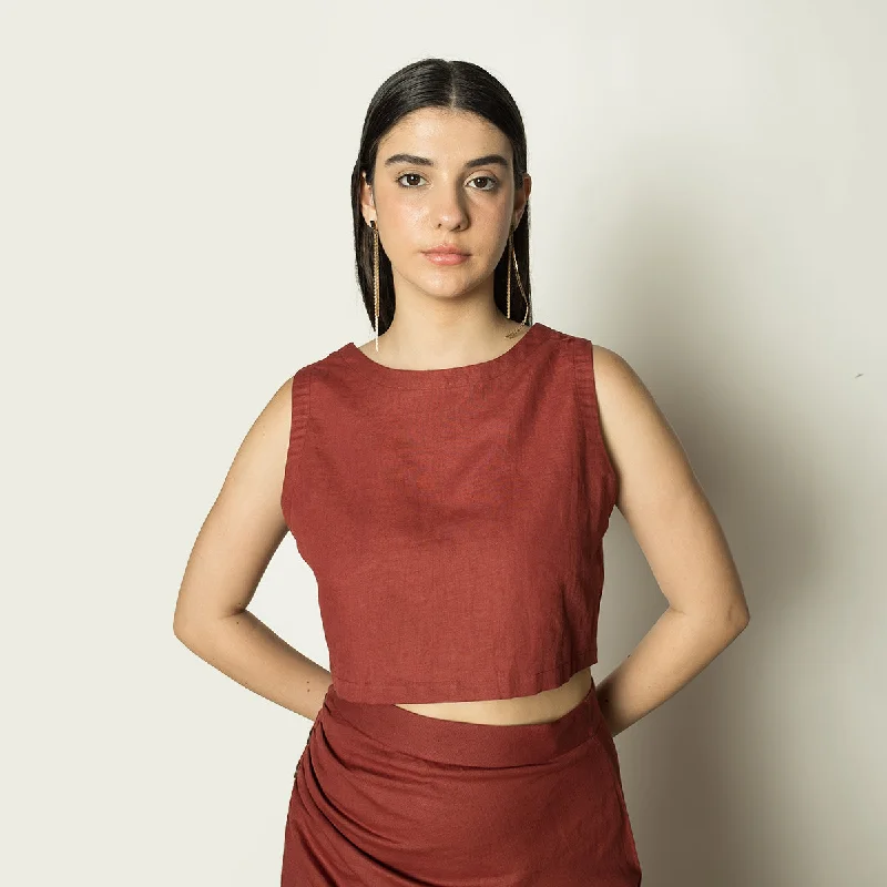 Women Crop Top | Hemp Cotton | Red