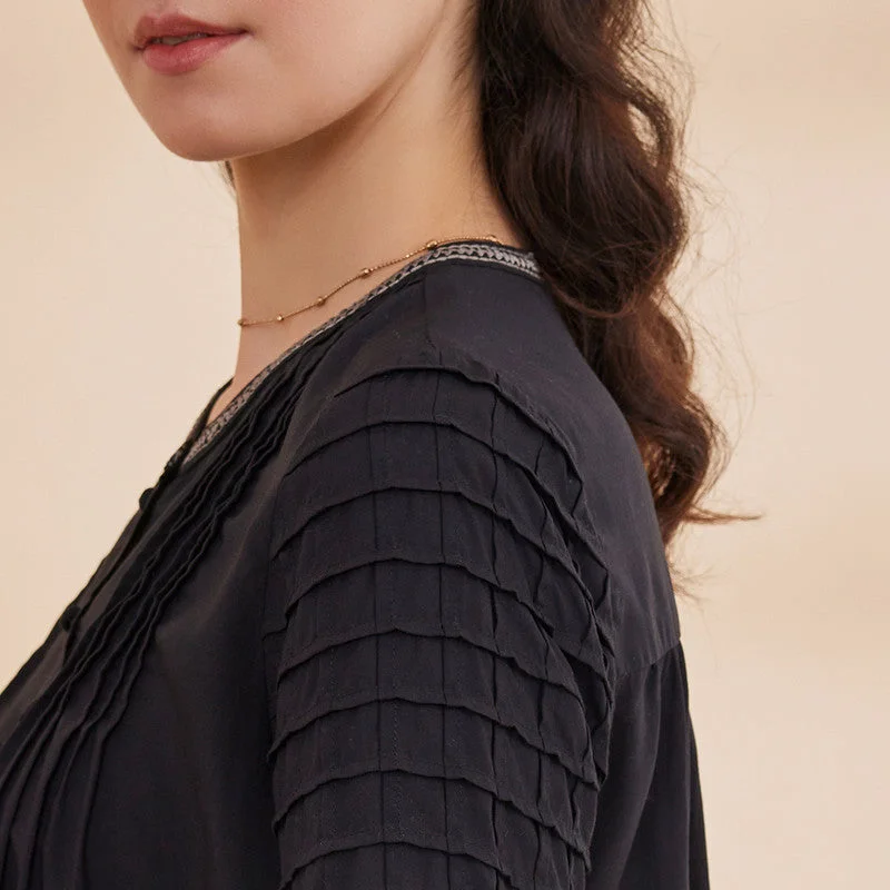 Bamboo Black Top for Women | Half Sleeves