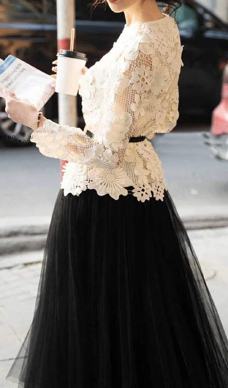 LONG SLEEVE LACE TWO PIECE SET