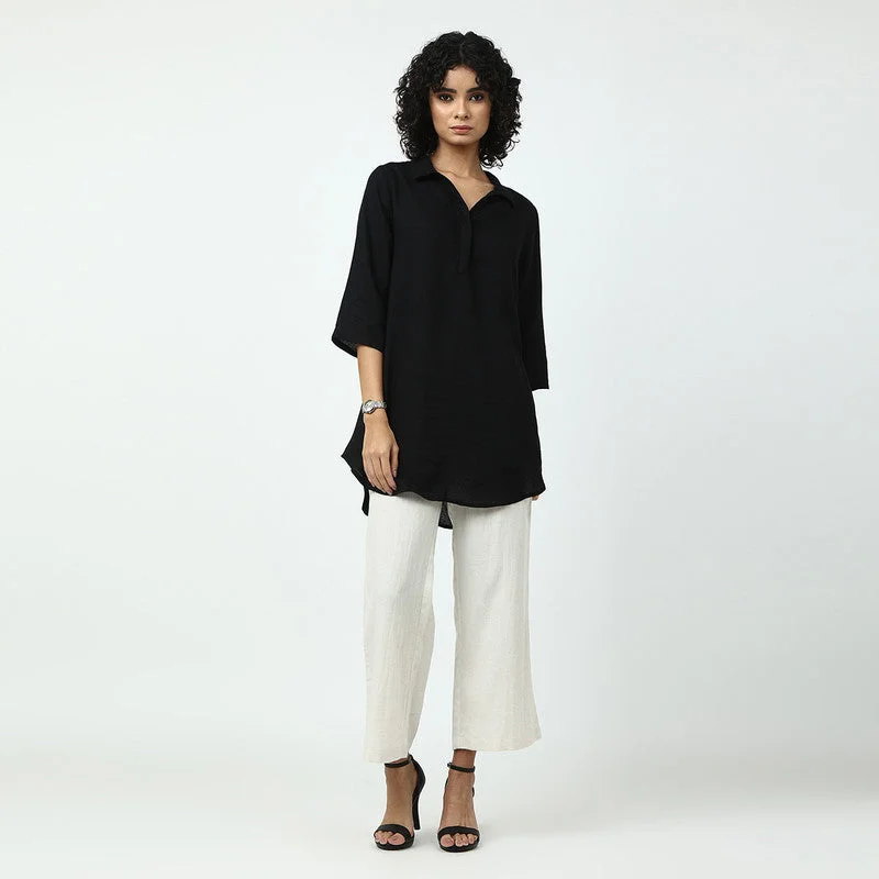 Linen Modal Women Co Ord Set | Black & White