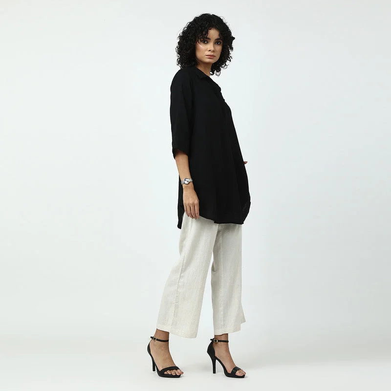 Linen Modal Women Co Ord Set | Black & White