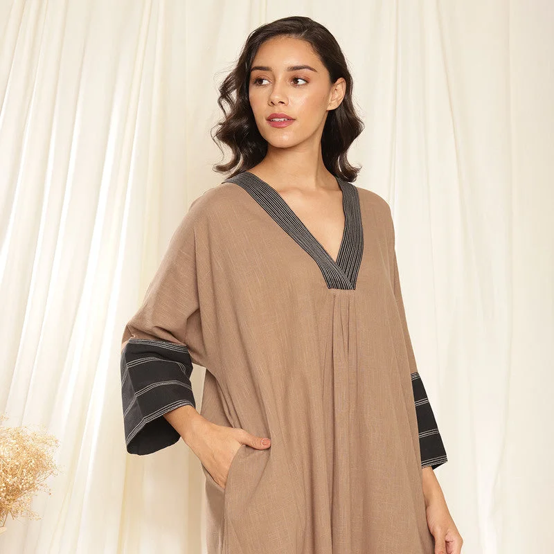 Cotton Kaftan Dress for Women | Brown & Black