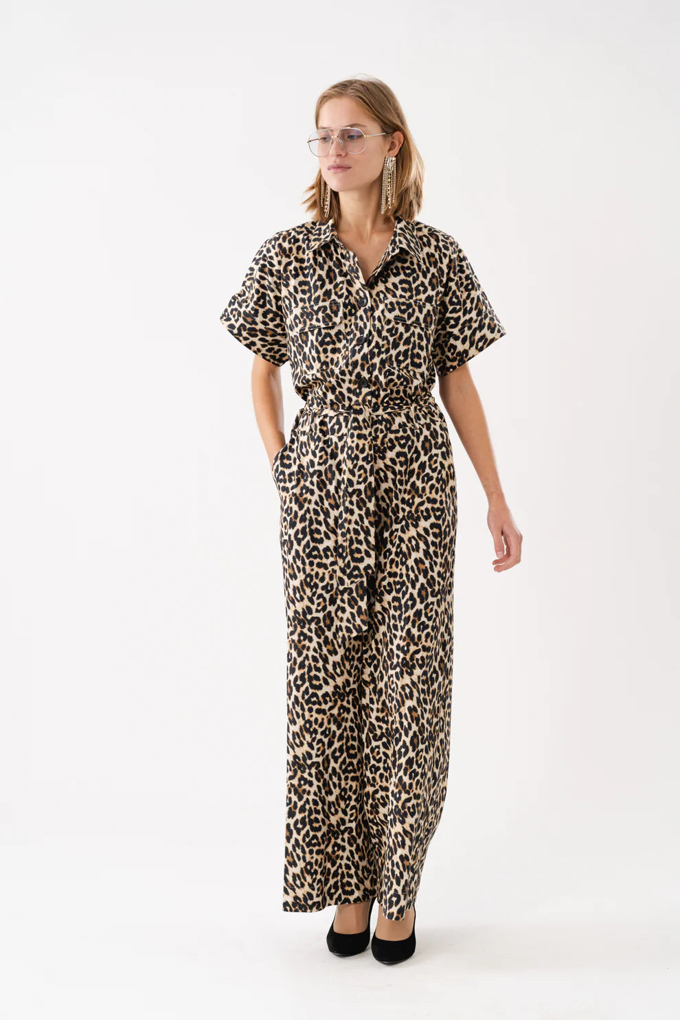 Lollys Laundry Leopard Print Mathilde Jumpsuit