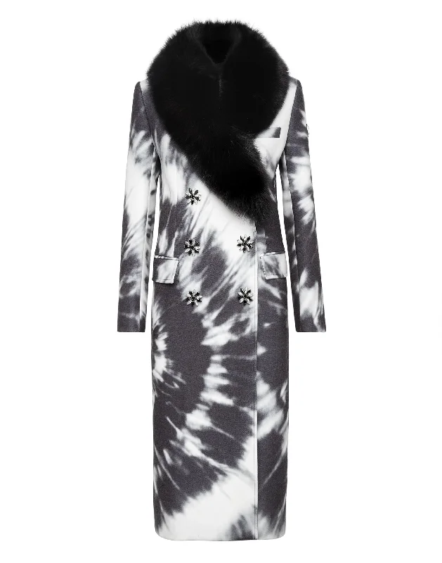 Cady Coat Long Fur Insert Tie dye