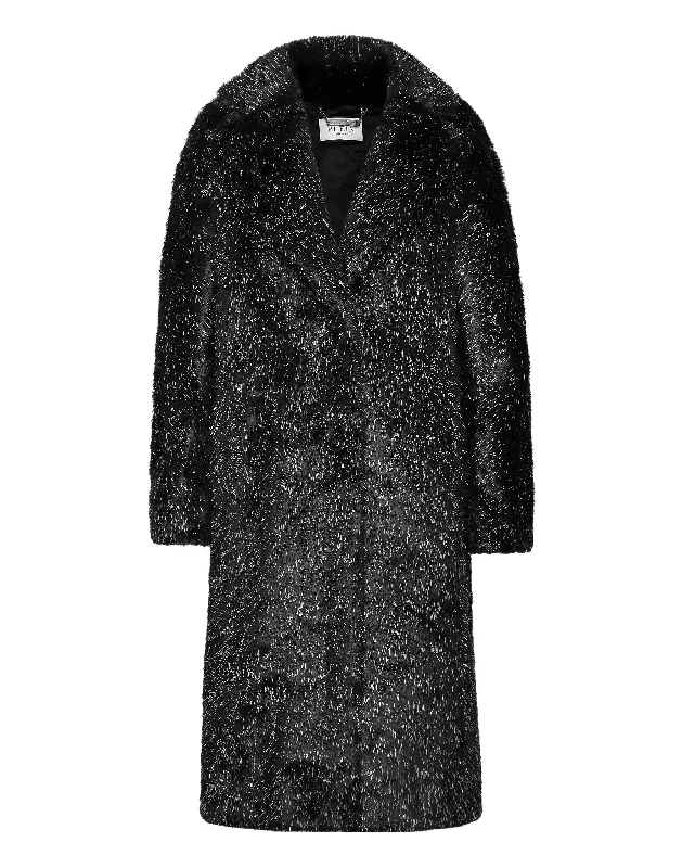 Eco Fur Long Coat Skull