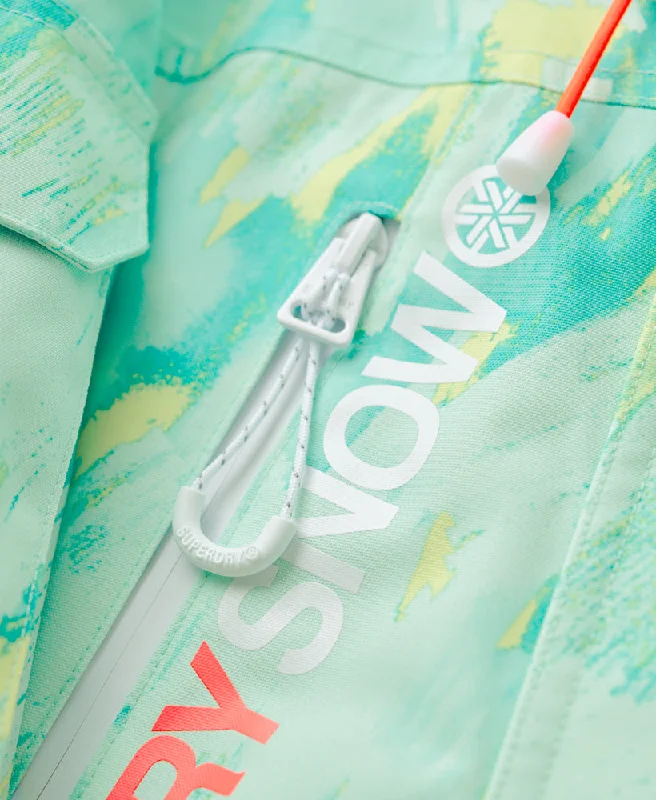 Ultimate Rescue Ski Jacket | Abstract Teal Lime