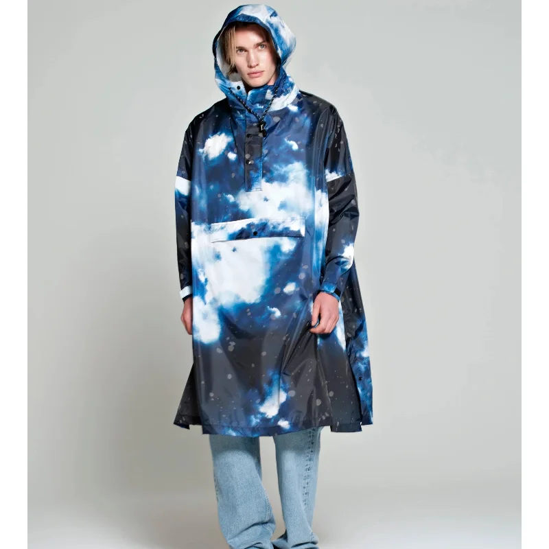 RainKiss Rain Poncho Blue Galaxy