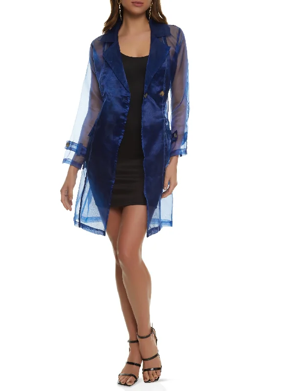 Sheer Organza Trench Coat