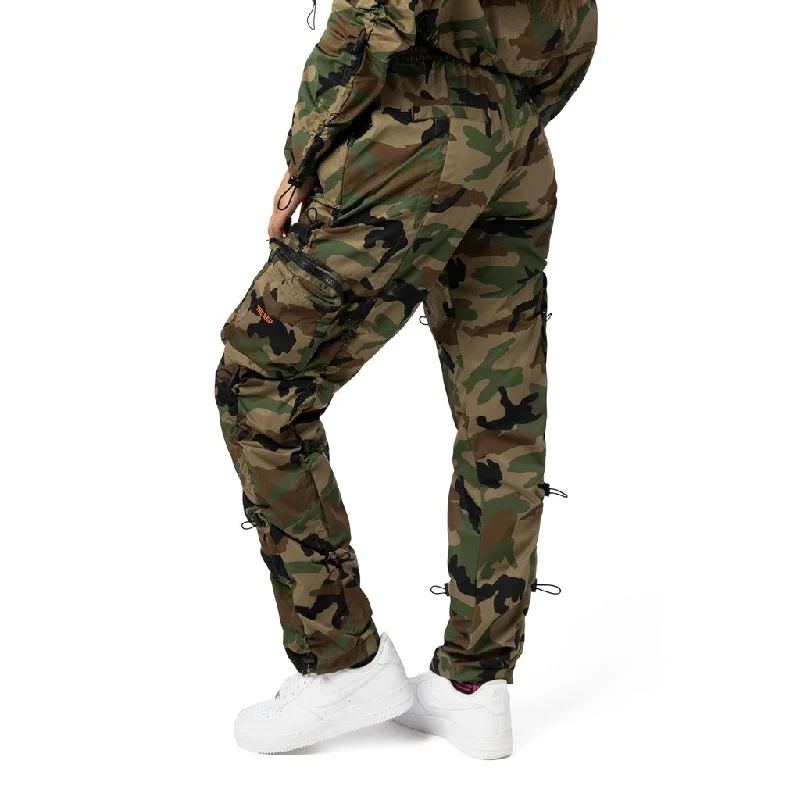 High Rise Multi Bungee Joggers - Wood Camo