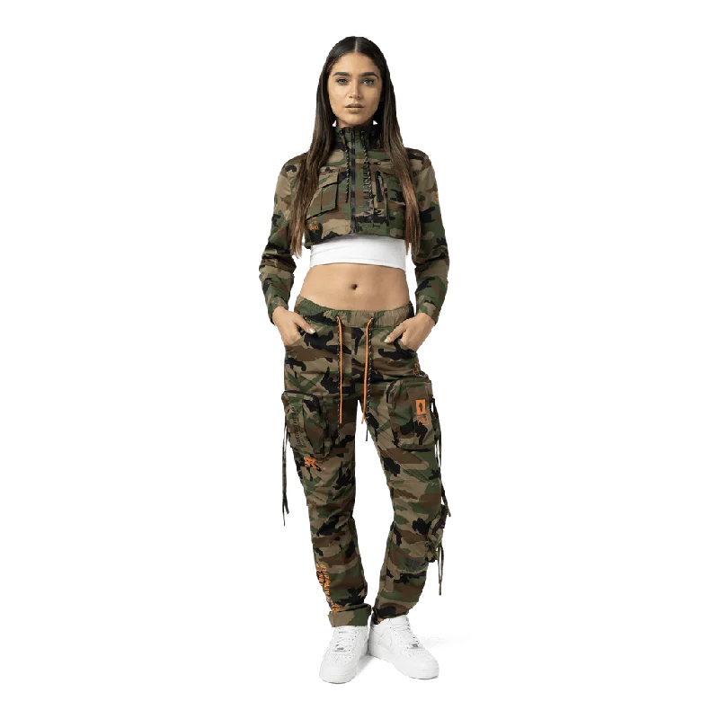 Relaxed Slouch Utility Cargo Pants - Wood Camo