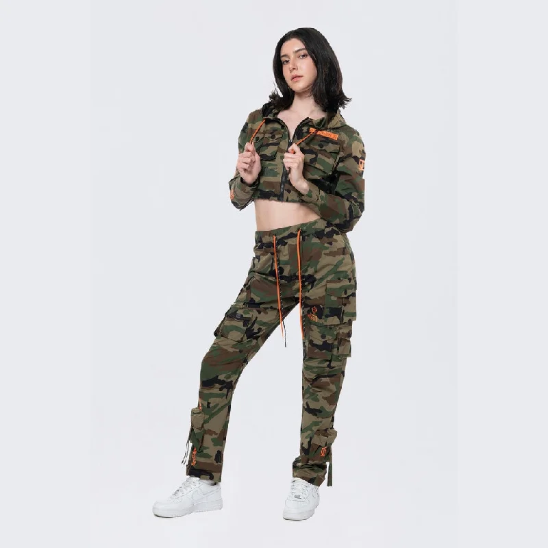 Relaxed Utility Slouched Pants - Wood Camo