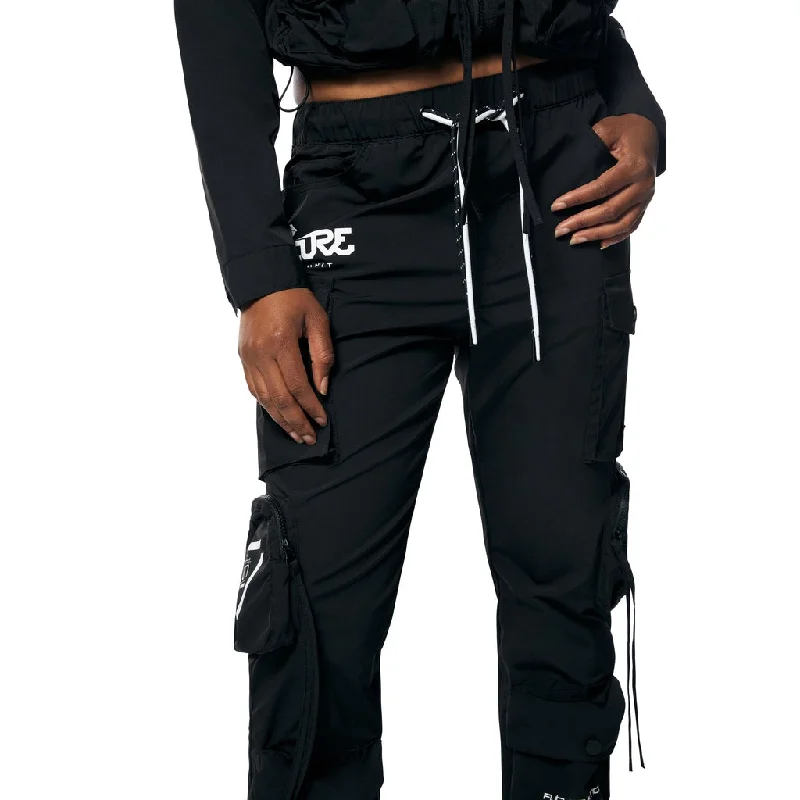 Utility Windbreaker Pants - Black