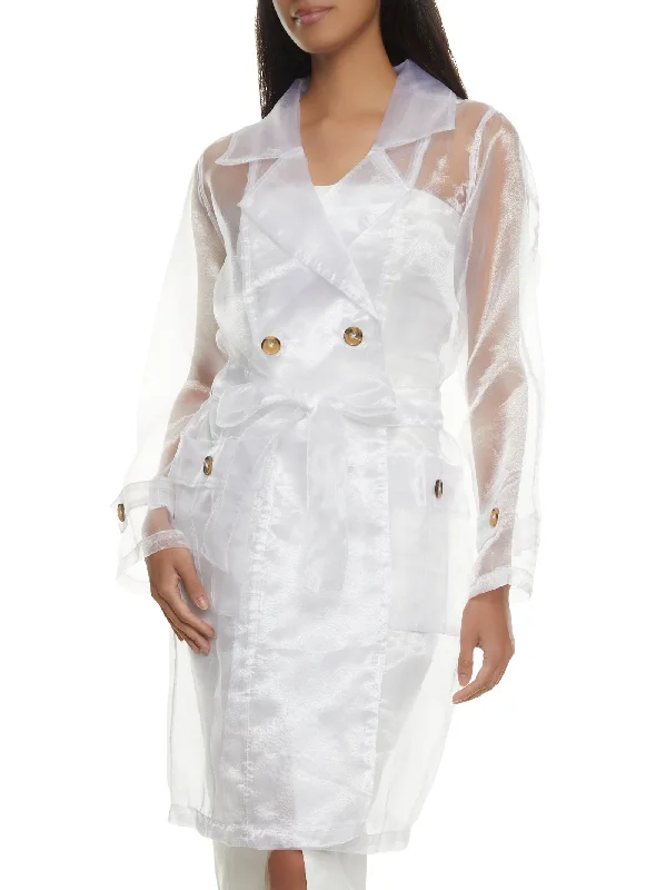 Sheer Organza Trench Coat