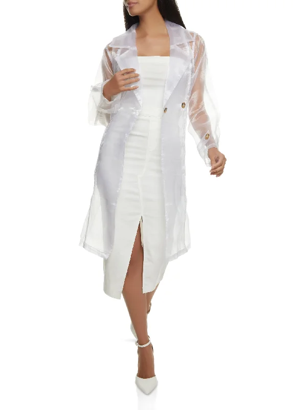 Sheer Organza Trench Coat