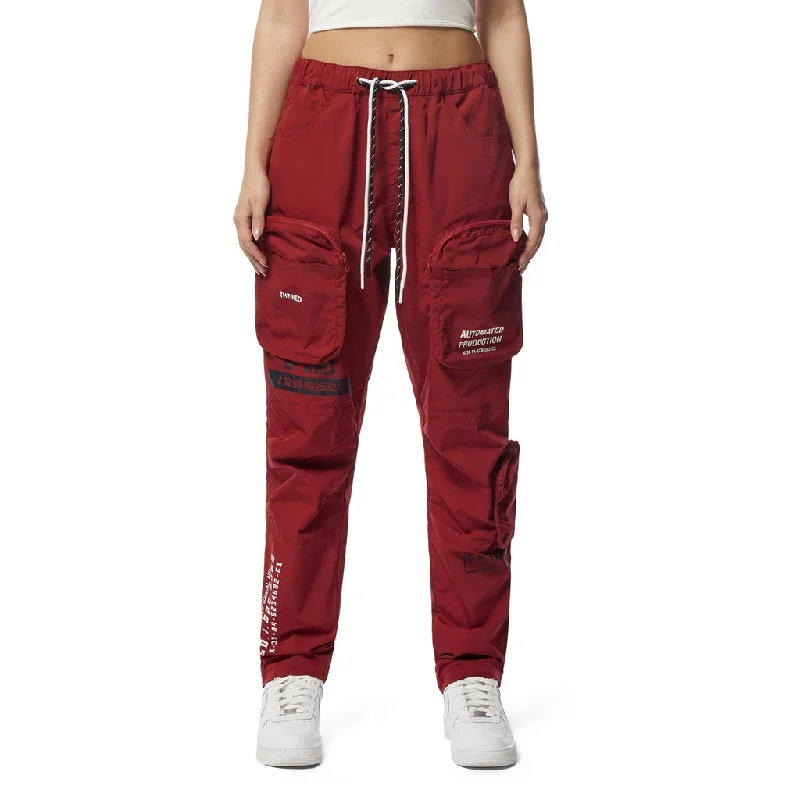 Windbreaker 3D Pocket Utility Joggers - Burgundy