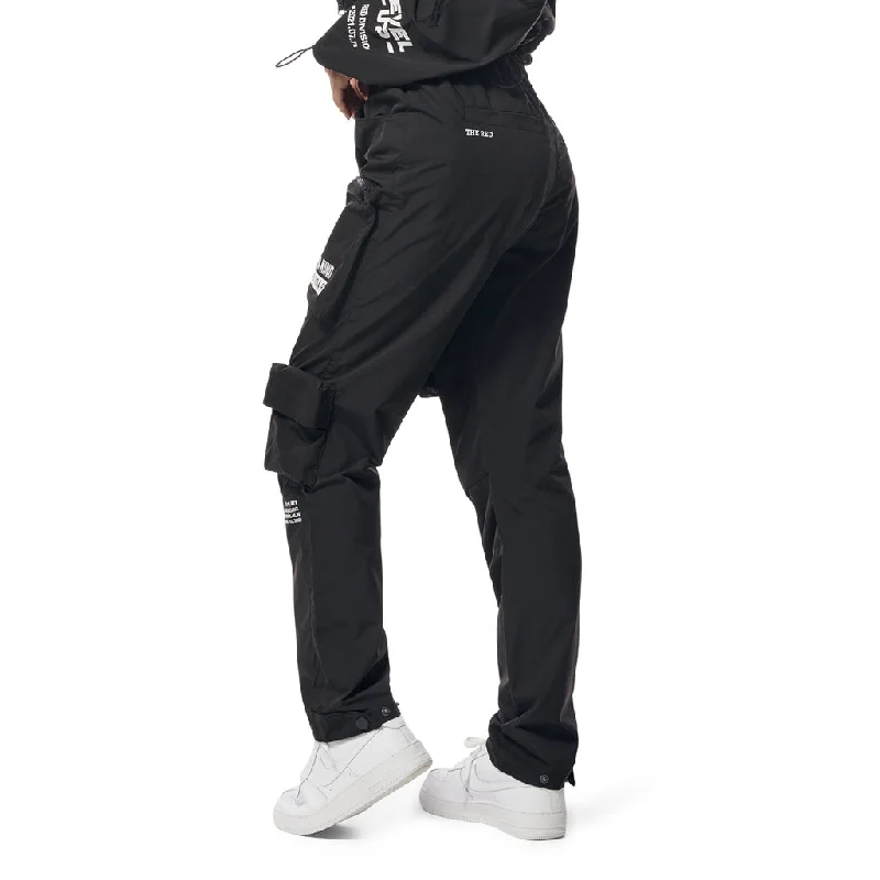 Windbreaker Relaxed Slouch Cargo Pants - Black