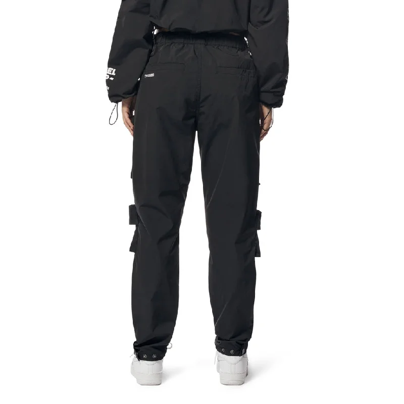 Windbreaker Relaxed Slouch Cargo Pants - Black