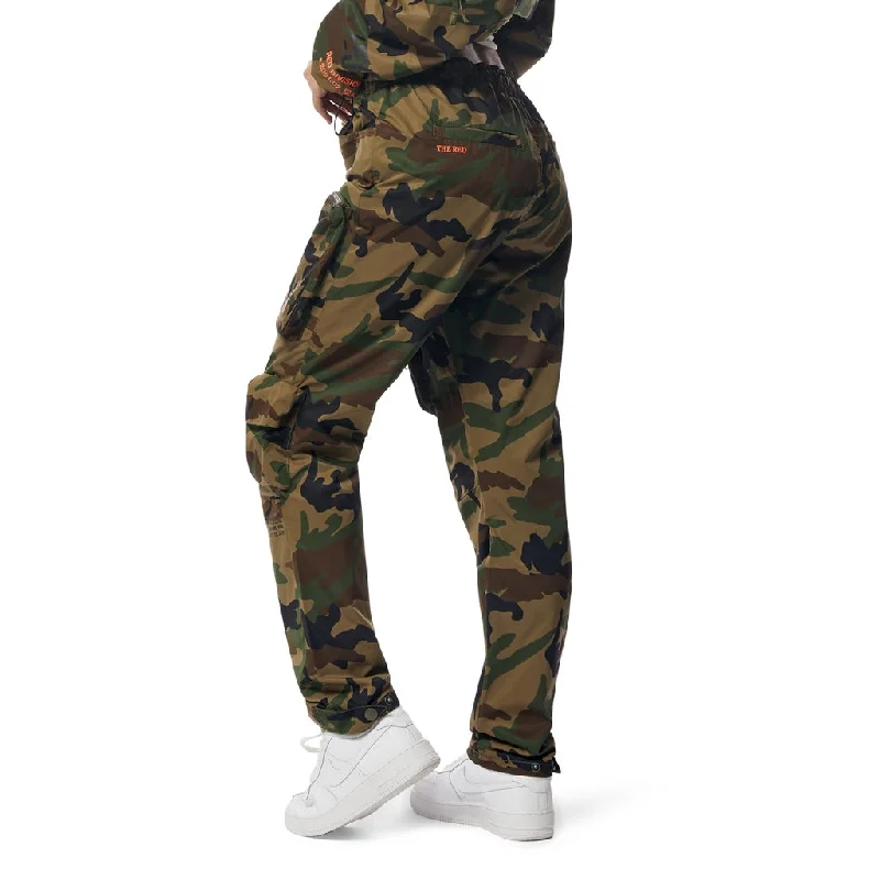 Windbreaker Relaxed Slouch Cargo Pants - Wood Camo