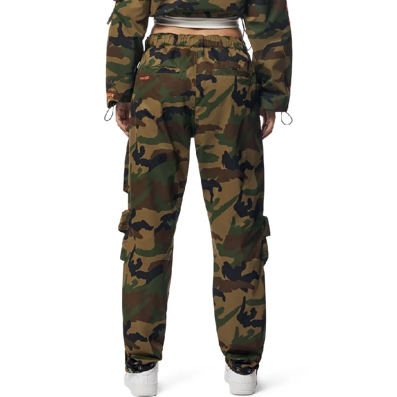 Windbreaker Relaxed Slouch Cargo Pants - Wood Camo