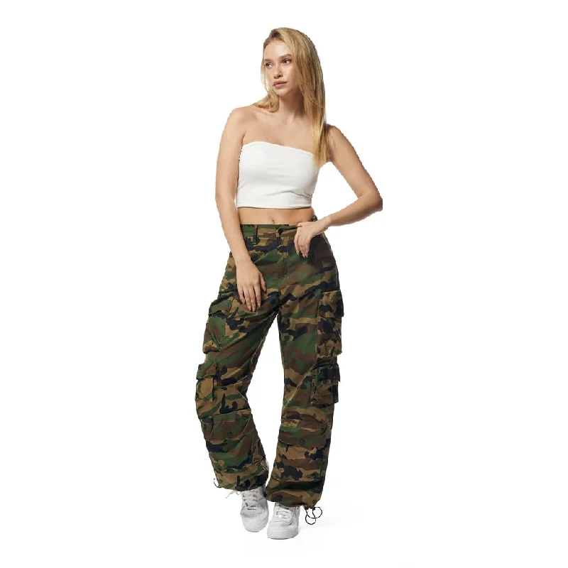 Windbreaker Utility Wide Leg Cargo Joggers - Wood Camo