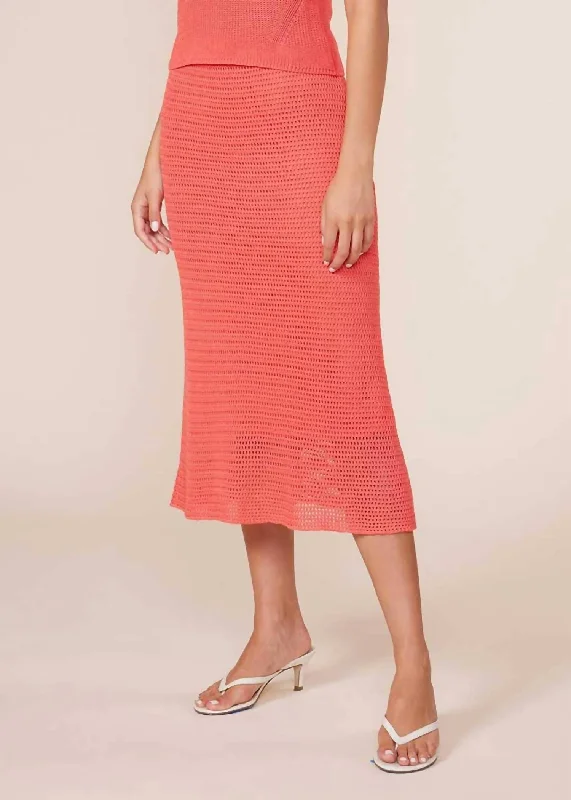 Apple Knit Skirt In Coral