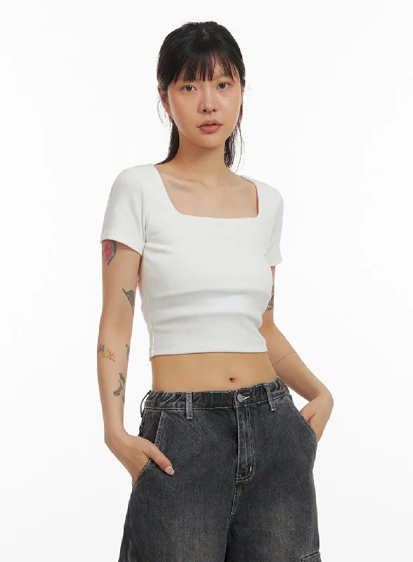 Basic Square Neck Crop Top IY410