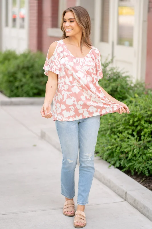 be-stage-ful-size-foral-cold-shoulder-top