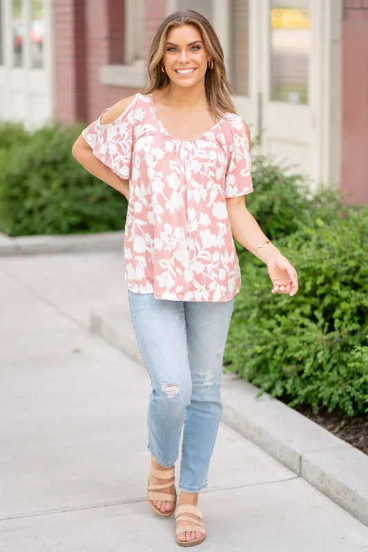 be-stage-ful-size-foral-cold-shoulder-top