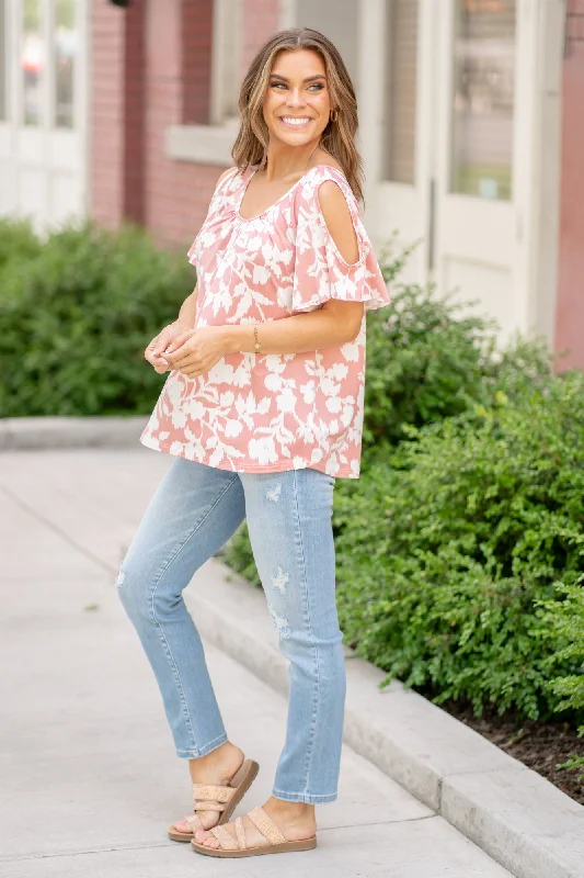 be-stage-ful-size-foral-cold-shoulder-top