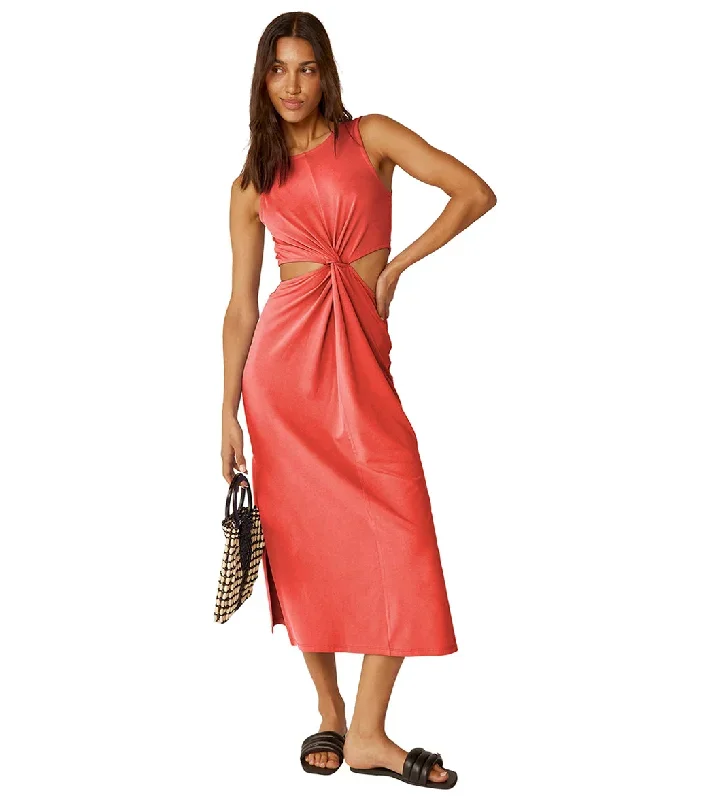 Beyond Yoga Around The World Front Twist Dress Coral Glow