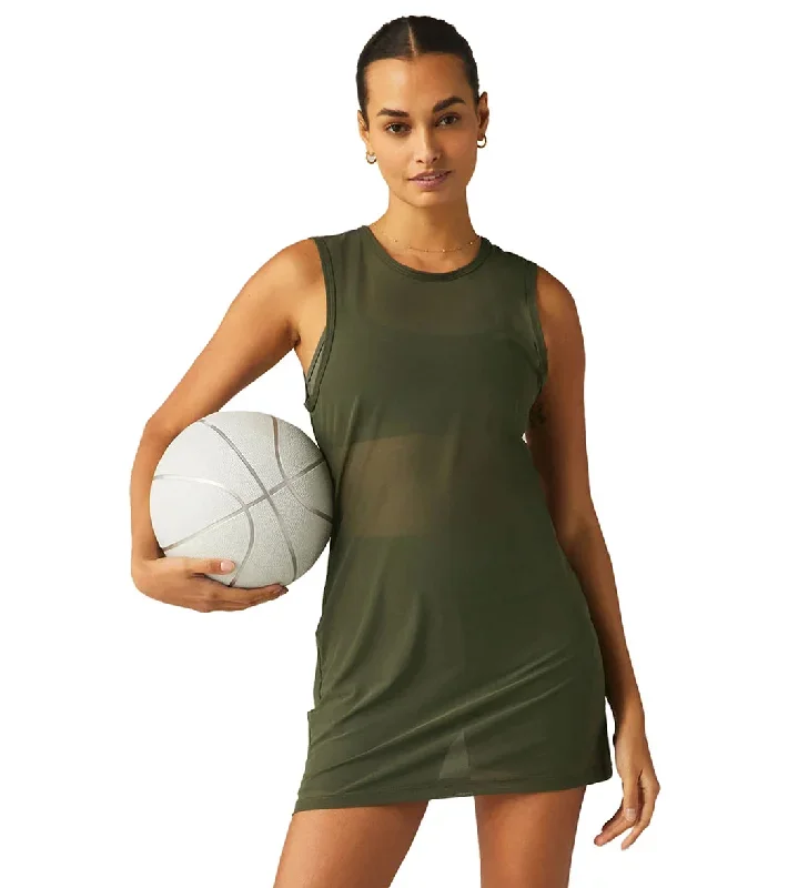 Beyond Yoga Show Off Mesh Mini Dress Modern Olive