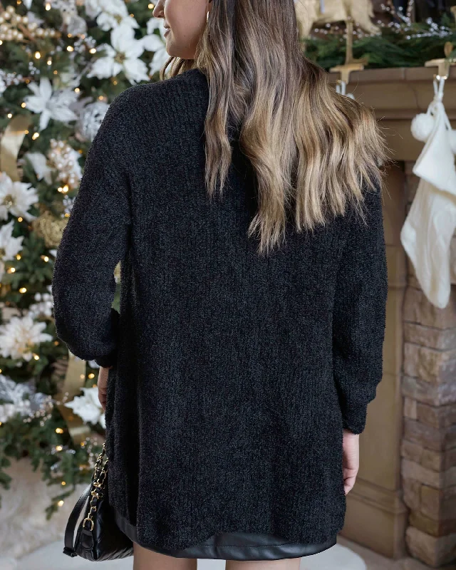 black-knit-fuzzy-cardigan