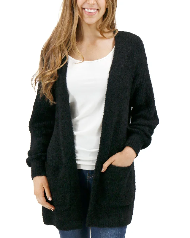 black-knit-fuzzy-cardigan