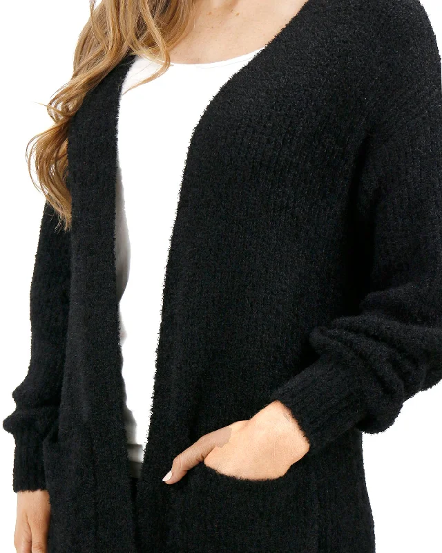 black-knit-fuzzy-cardigan