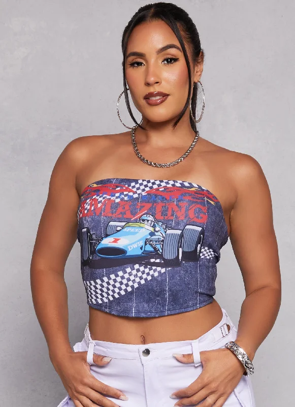 Amazing Racecar Graphic Tube Top