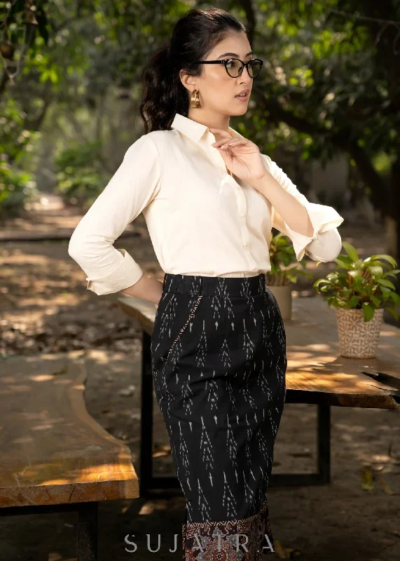 classic-black-ikat-fitted-skirt-with-beautiful-ajrakh-combination-and-optional-shirt