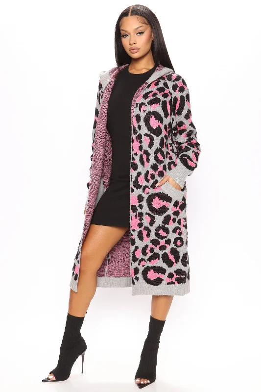 Dangerously Beautiful Leopard Cardigan - Hot Pink