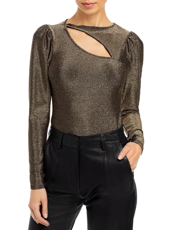 delia-womens-metallic-cut-out-pullover-top