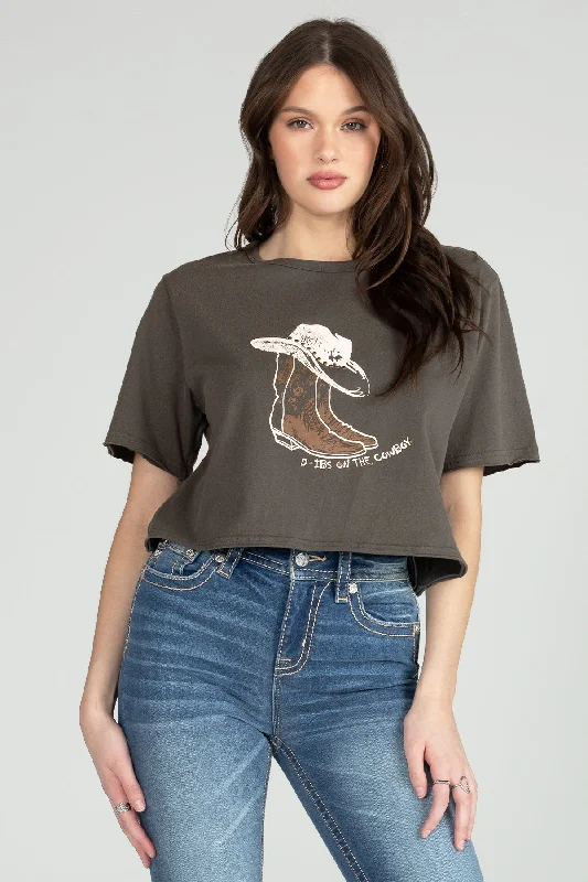 Dibs On The Cowboy Crop Tee